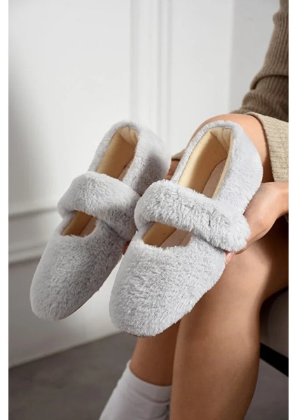 Luna Tavşan Tüyü Lastikli Kaydırmaz Taban Kadın Babet Panduf Ev Terliği modelleri