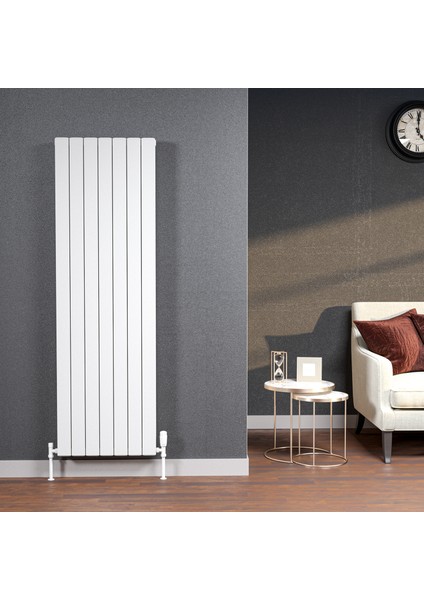 Lova Alüminyum Dekoratif Dikey Radyatör 1800X396 mm - 5 Dilim Dokulu Beyaz | 1923 W Yüksek Isıl Güç | 5 Yıl Üretici Garantisi