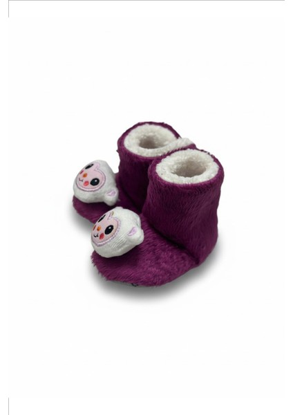 Mor Ayıcık Bebek & Çocuk Ev Botu | Sıcak Tutan Peluş Panduf, Yumuşak ve Esnek Tasarım modelleri