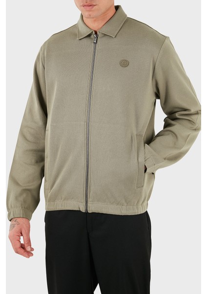 Pamuklu Regular Fit Ceket Yaka Logolu Fermuarlı Sweat Erkek Sweat 50556971 245