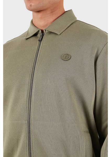 Pamuklu Regular Fit Ceket Yaka Logolu Fermuarlı Sweat Erkek Sweat 50556971 245