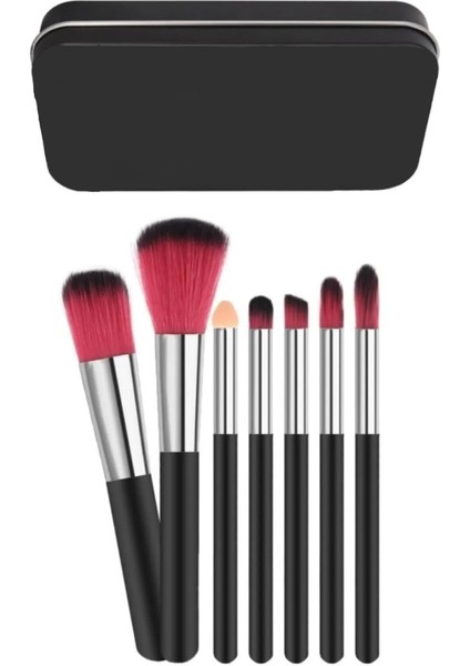Tikatti 7 Adet Makyaj Fırça Seti Metal Kutuda Siyah modelleri