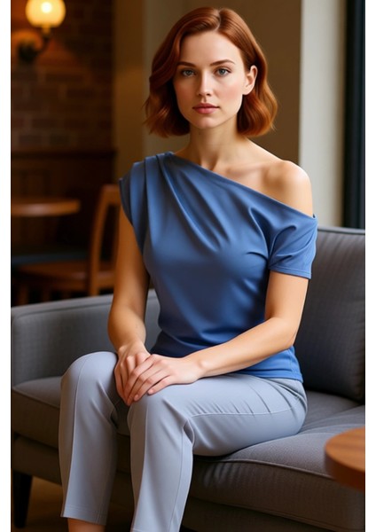 Regular Kalıp Polyester Bluz Yazlık Şıklık Seçkin Malzeme