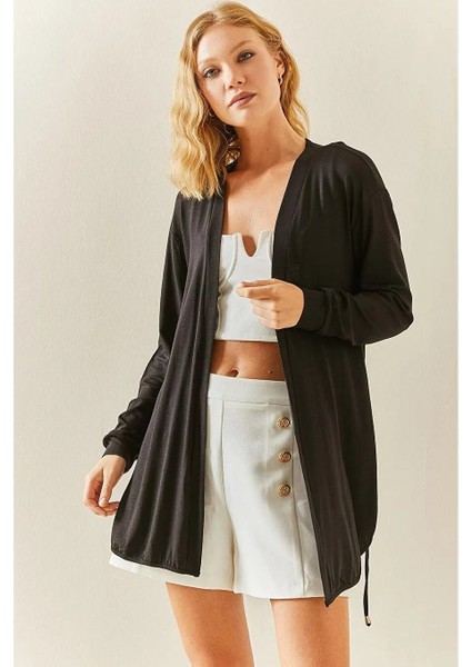 Kadın Uzun Kollu Bağcık Detay Hırka indirimleri