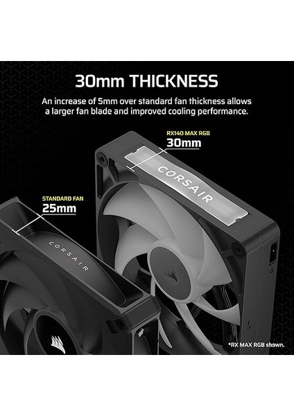 Icue Lınk RX140 Max Rgb 140 mm Pwm Kalın Fan, Yüksek Statik Basınç, Manyetik Kubbe Yatak, Tekli Fan, Siyah modelleri