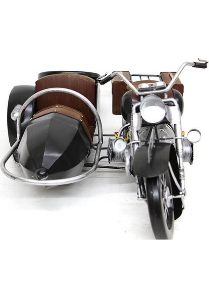 Dekoratif Metal Motosiklet Sepetli