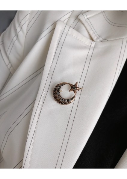 Özel Seri Ay Yıldız Broş