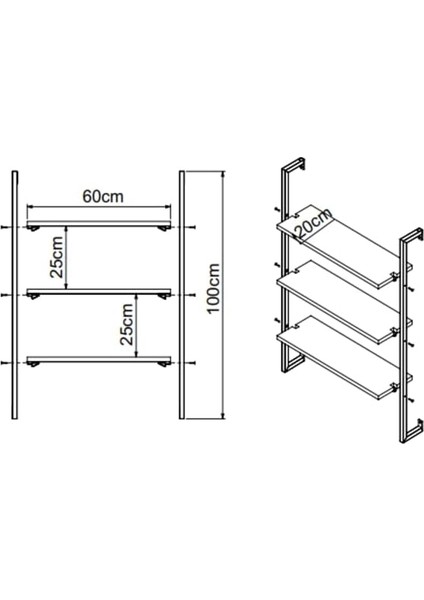 Duvara Monte Kitaplık, Raf (Çam) fiyatları