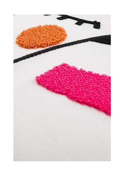 45X45 Özel Tasarım Panç Süzene Desen Dekoratif Kırlent Kılıfı Modern Beyaz 50 fiyatları