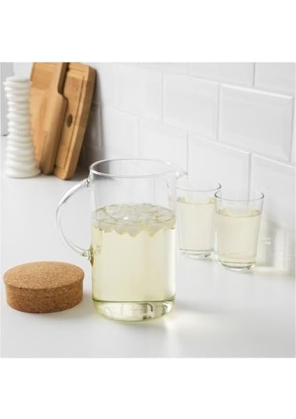 Kapaklı Sürahi 22 x 18 x 12 Cm, Şeffaf Cam modelleri