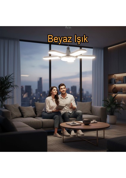 Beş Pervaneli Tasarruflu Ampul 72 W LED Lamba Beyaz E27 Duy 6480 Lümen Uzun Ömürlü 220 Volt 1 Adet fırsatları