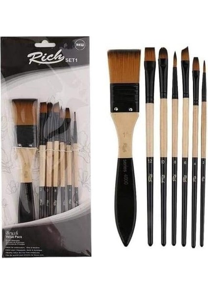 Profesyonel Karma Fırça Seti 7li Set 1 modelleri