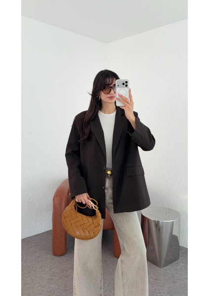 Oversize Kahverengi Blazer