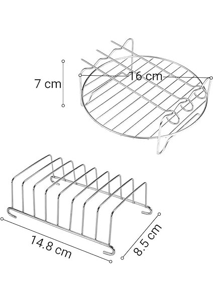 Airfryer Izgara Teli, Universal Boyutta, Çelik Tel, Izgara Şiş ve Ekmek Kızartma Rafı Seti fiyatları