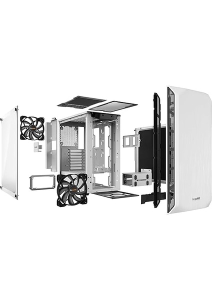 Quiet! Pure Base 500 Window White Bilgisayar Kasası, 2 x Pure Wings 2 140 mm Fan, Airflow ve Silence Optimize Edilmiş Üst Kapak, 360 Mm'ye Kadar Radyatörler, Templer Camı, BGW35 fırsatları