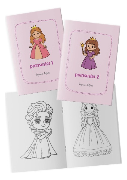 Prensesler Boyama Kitabı 2'li Set