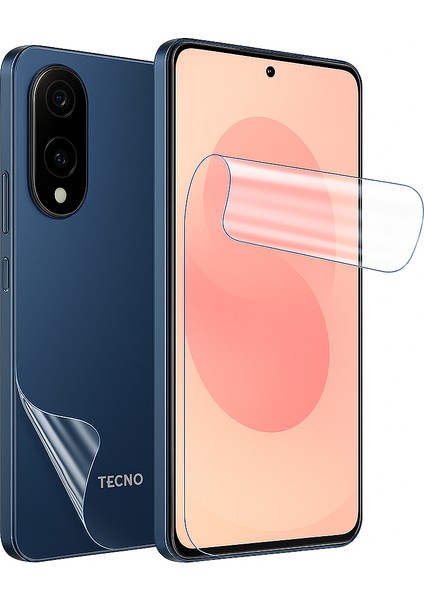 Tecno Spark 40 Pro Plus Ekran ve Arka Kapak Koruyucu Film Ön+Arka Hidrojel Nano Esnek Şeffaf