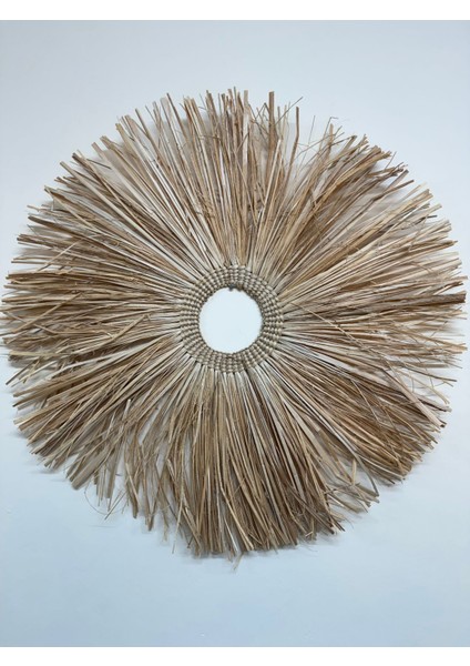 Lüks Bohem Rattan Bambu Hasır Duvar Süsü 3'lü