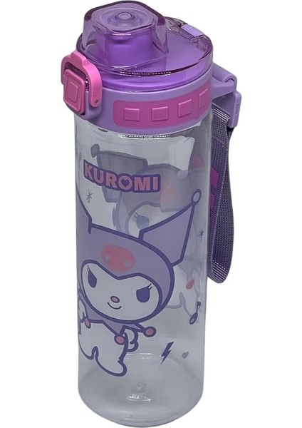 700ML Kuromi Rahat Içim Ağızlıklı Kulplu Kilitlenebilir Su Matarası