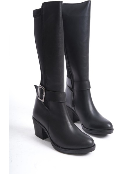 Kadın Poli Tokalı Dalgıç Kumaş Çizme Siyah fırsatları