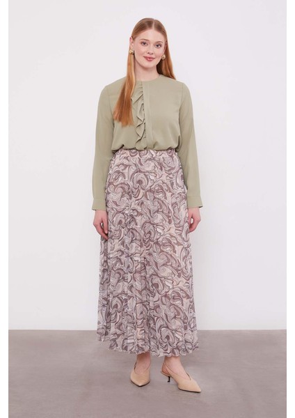 Pudra Etnik Desen Piliseli Etek fiyatları