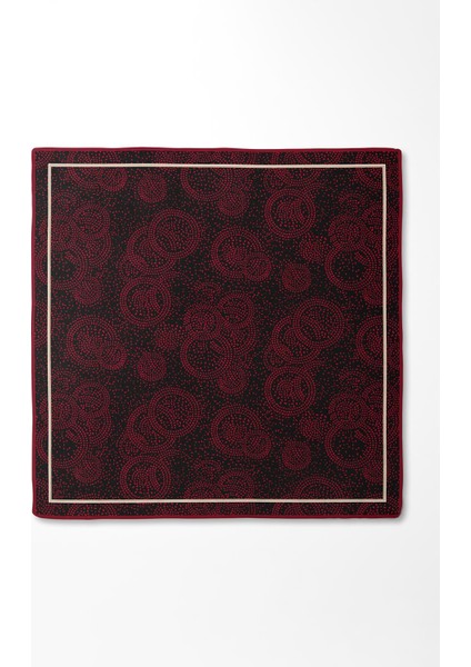 Kırmızı Noktalı Daireler Bask. Twill Ipek Eşarp modelleri