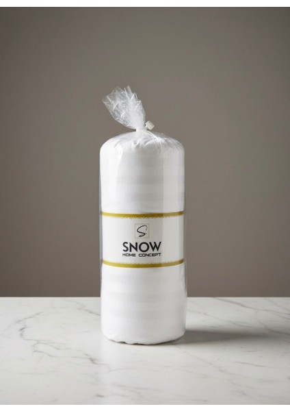 Ruby Pamuk Saten Çizgili Lastikli Çarşaf Çift Kişilik + 2 Yastık Kılıfı