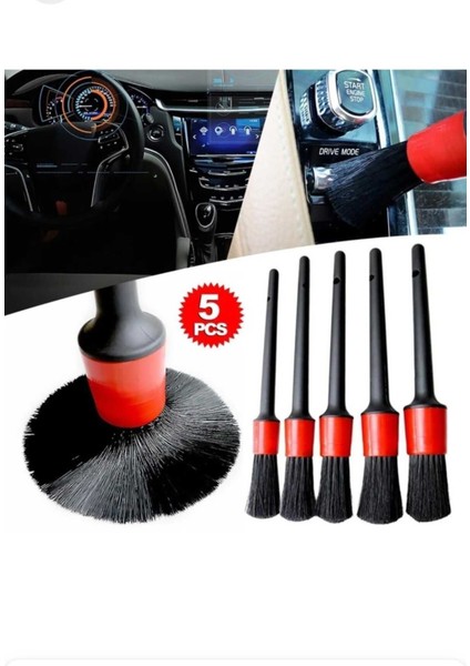 5'li Kaliteli Farklı Boyutlarda Oto Detay Fırça Seti 5 Adet Oto Araba Yıkama Klima Temizleme Fırçası indirimleri