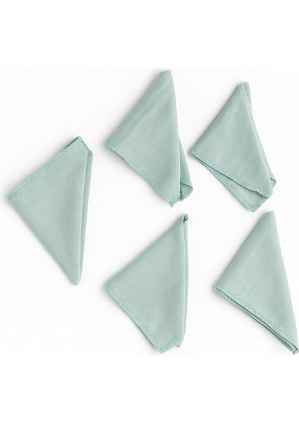 Mint Müslin Ağız Silme Mendili 5'li - %100 Pamuk