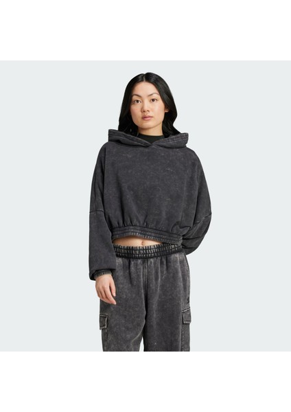 Originals JJ0333 Acid-Wash Crop Kapüşonlu Üst