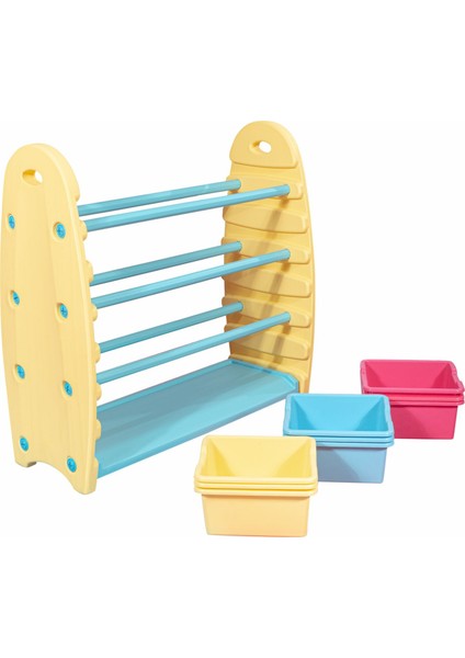 Saklama Rafı Krem - Çocuk Oyuncak Saklama Kutusu - Anaokulu - Kreş - Çocuk Raf - Saklama Kabı fiyatları