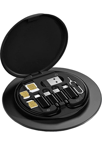 USB Kablosu Dönüştürme Saklama Kutusu Çok Ti Şarj Tı Dönüştürücü Tip C Mikro Veri Aktarım Aracı Sim Kart Yuvası Içerir Tepsi Çıkarma Pimi Telefon Tutucu Olarak Klanın