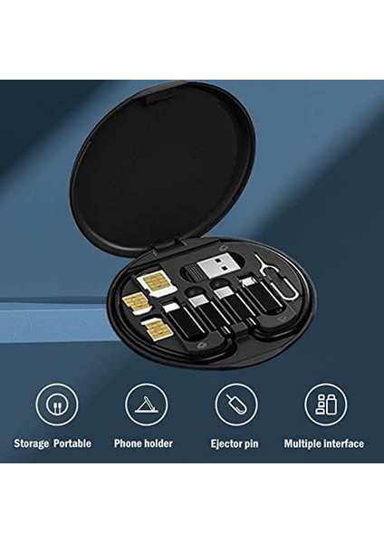 USB Kablosu Dönüştürme Saklama Kutusu Çok Ti Şarj Tı Dönüştürücü Tip C Mikro Veri Aktarım Aracı Sim Kart Yuvası Içerir Tepsi Çıkarma Pimi Telefon Tutucu Olarak Klanın fiyatları