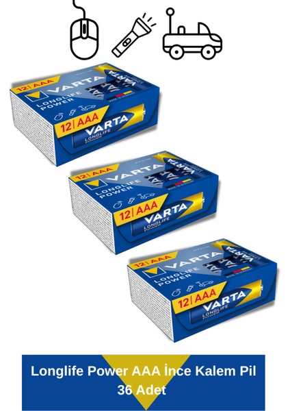 Longlife Power Aaa Kalem Pil 36 Adet