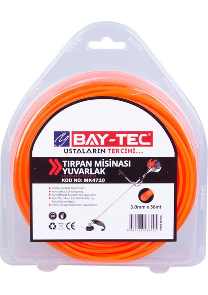 Bay-Tec Tırpan Misinası Yuvarlak 3.0MMX56 mt