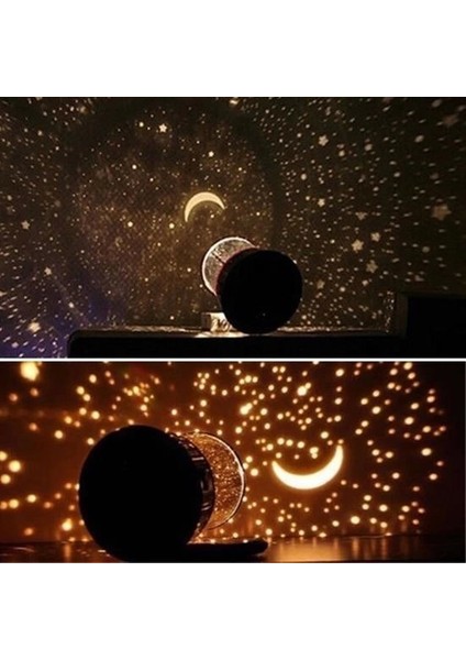 Star Master Pilli Gökyüzü Projeksiyonlu Led Renkli Yıldızlı Tavan Işık Yansıtma Gece Lambası ( Lisinya )