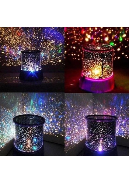 Star Master Pilli Gökyüzü Projeksiyonlu Led Renkli Yıldızlı Tavan Işık Yansıtma Gece Lambası ( Lisinya )