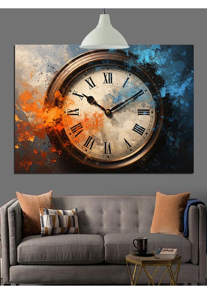 Eski Tarz Duvar Saati Detayı Dekoratif Kanvas - Mdf Ahşap Tablo fiyatları