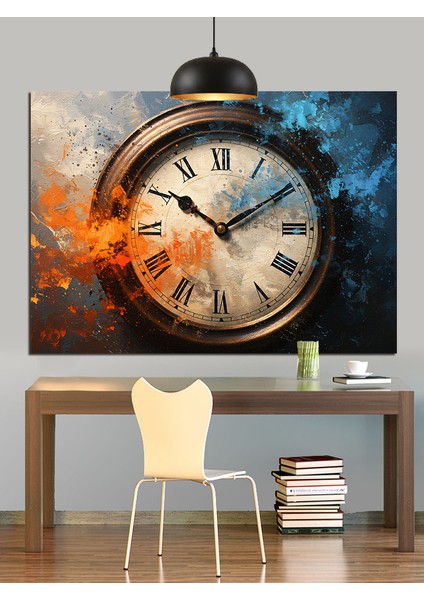Eski Tarz Duvar Saati Detayı Dekoratif Kanvas - Mdf Ahşap Tablo modelleri