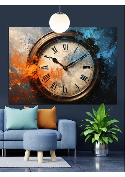 Eski Tarz Duvar Saati Detayı Dekoratif Kanvas - Mdf Ahşap Tablo fırsatları