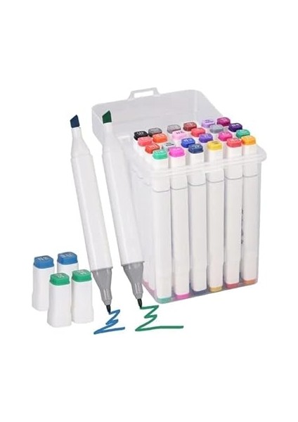 Home Çift Taraflı Marker Kalem Seti, Profesyonel Kutulu Keçeli Kalem Seti, Çeşitli Renklerde Boya Markerlar, Sanatçılar ve Tasarımcılar Için Ideal (12 Parça) modelleri