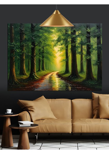 Orman Yolu Dekoratif Kanvas - Mdf Ahşap Tablo