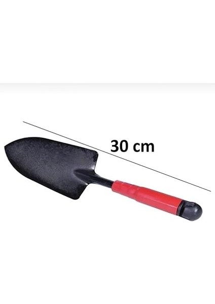 El Aletleri Seti, 30 cm Kürek, Tırmık ve Çapa, Kırmızı-Siyah, 3 Parça modelleri