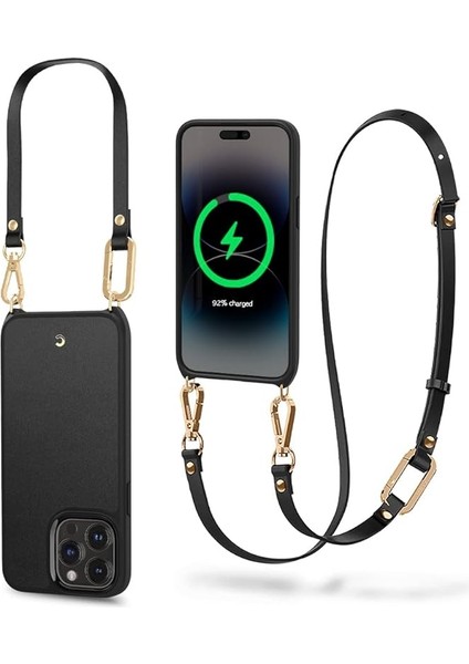 Ciel By Cyrıll iPhone 14 Pro Max Askılı Kılıf Classic Charm Mag Magsafe Özellikli Black - ACS04882