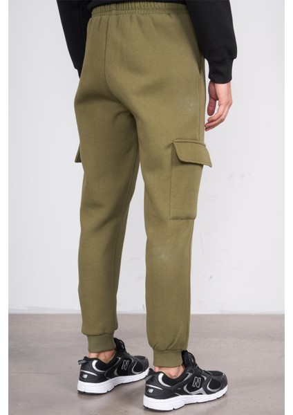 823 Erkek 3 Iplik Kargo Cep Eşofman Alt Haki fırsatları