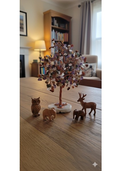 Çakra Doğal Taş Ağacı – El Yapımı Enerji ve Şifa Ağacı, 7 Çakra Dengeleyici Doğal Taşlı Dekoratifobje fiyatları