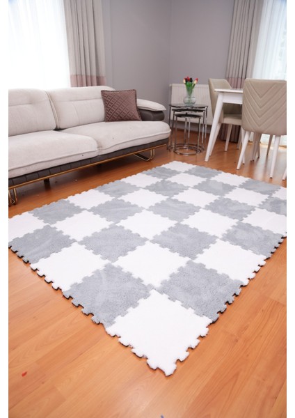 Peluş Kreş Halısı Anaokulu Puzzle Halı Japon Halı 50X50