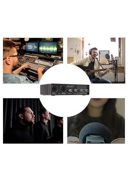 Canlı Ses Kartı, 24BIT 192KHZ Metal Canlı Akış Ses Kartı USB 2.0 Canlı Akış Için Stüdyo Için Profesyonel Arayüz fiyatları