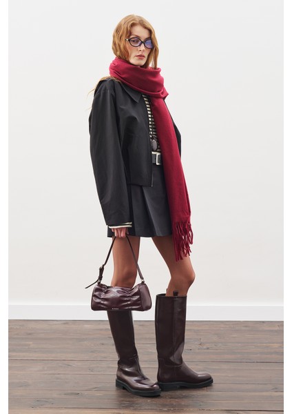 Ekoseli Bomber Ceket Siyah