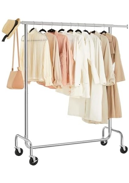 Askısı, Tekerlekli Askıları, Metalden Yapılmış, 130 Kg'a Kadar Yüklenebilir, Uzunluk 110-150 Cm, Krom Kaplama, HSR11S modelleri